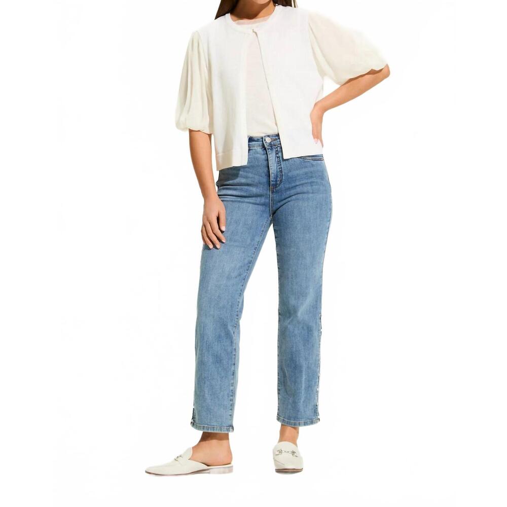 NEW FDJ suzanne straight ankle denim jeans in vintage wash with pearl